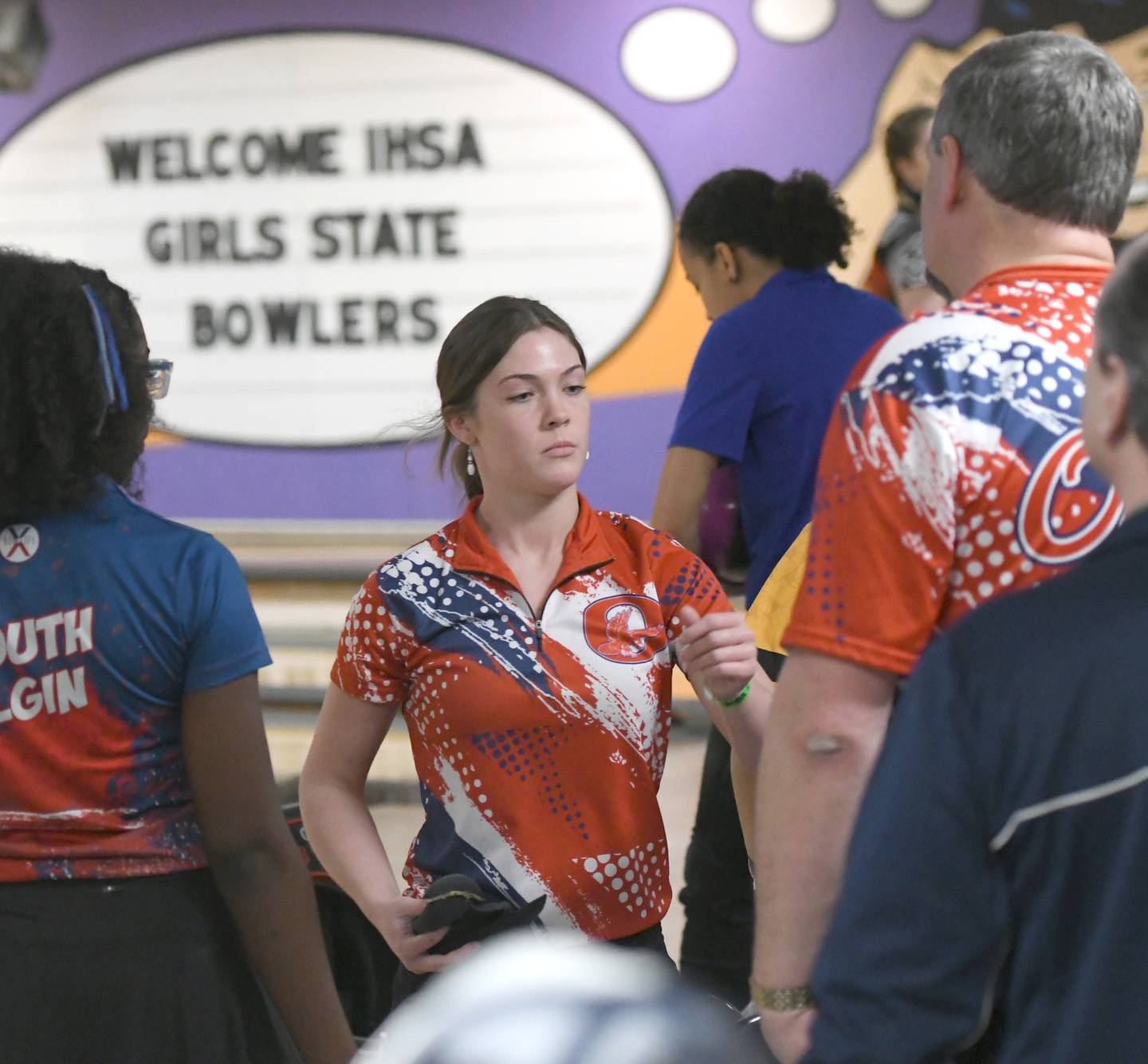 Oregon's Av Wight walks back to her coach Al Nordman during the finals of the girls state tournament held at Cherry Bowl in Cherry Valley on Saturday.