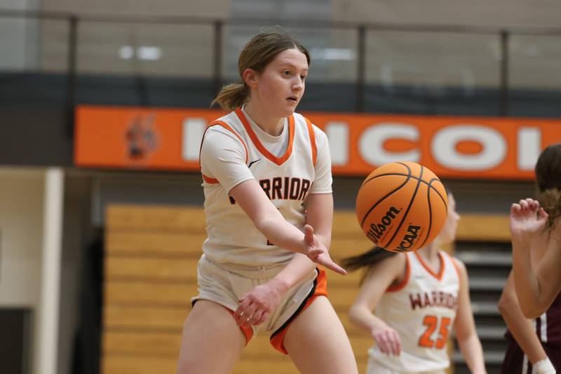Lincoln-Way West’s Kaitlyn Weaver attempts to save the loose ball against Lockport on Tuesday, Feb. 3, 2026 in New Lenox.