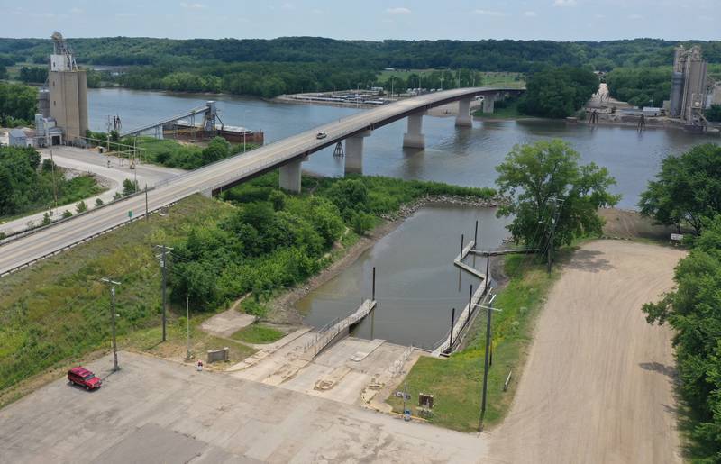 An aerial view of Barto Landing on Thursday, June 13, 2024 in Spring Valley. The City of Spring Valley purchased the property and has plans to restore it.