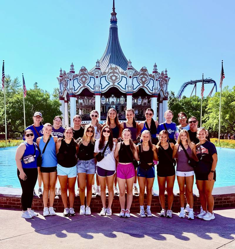 The Princeton varsity volleyball team took their annual team-bonding to Great America on Thursday. Head coach Andy Puck is accompanied by assistant coaches Gina Puck, Anna Murray and Libby Boyles and 16 players.