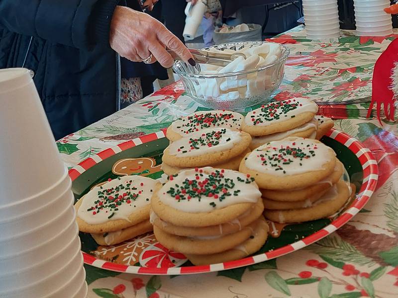 Hot cocoa, marshmallows and cookies were complimentary Saturday, Nov. 18, 2023, during the Christmas Walk at the Prouty Building in Princeton.