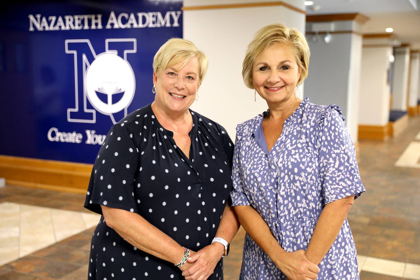 Nazareth Academy Principal Therese Hawkins (left) and President Deborah Tracy (right) are both graduates of the La Grange Park school and are both Someone You Should Know.