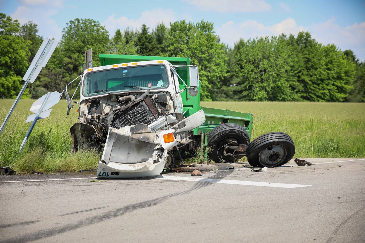 A woman was airlifted to Advocate Condell Medical Center in Libertyville with injuries considered life-threatening following a crash mid-morning Thursday outside Marengo.