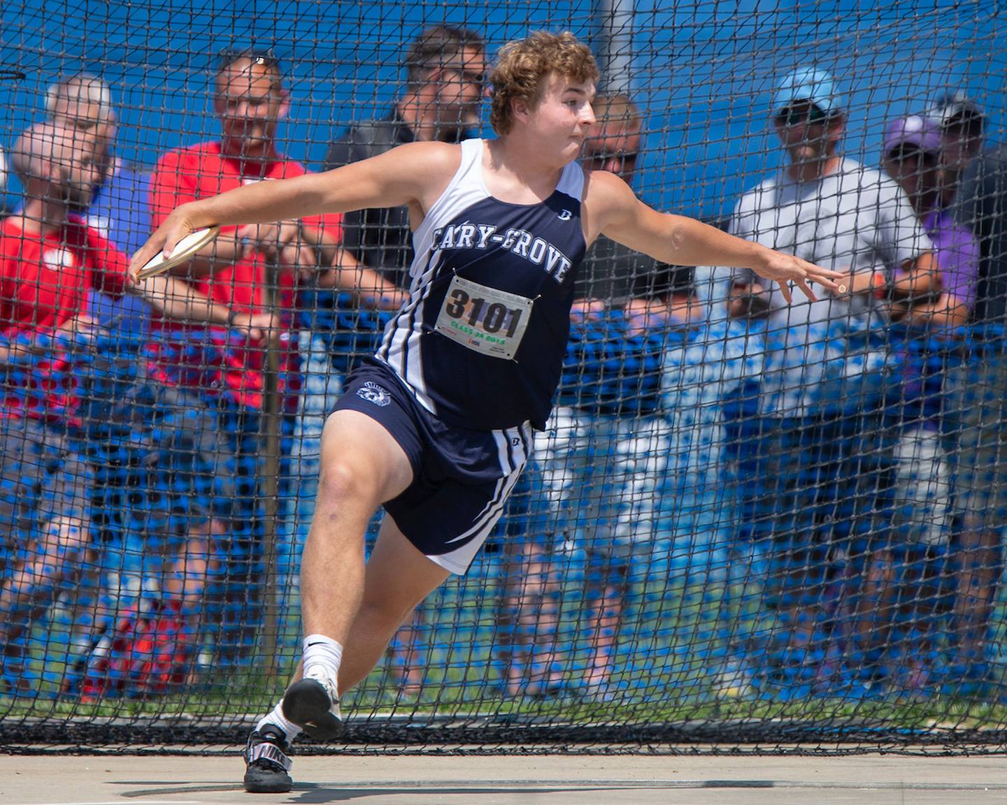 Cary-Grove's Zach Petko competes in the Class 3A discus throw on June 19, 2021 during the Class 3A Boys Track and Field State Meet in Charleston.
