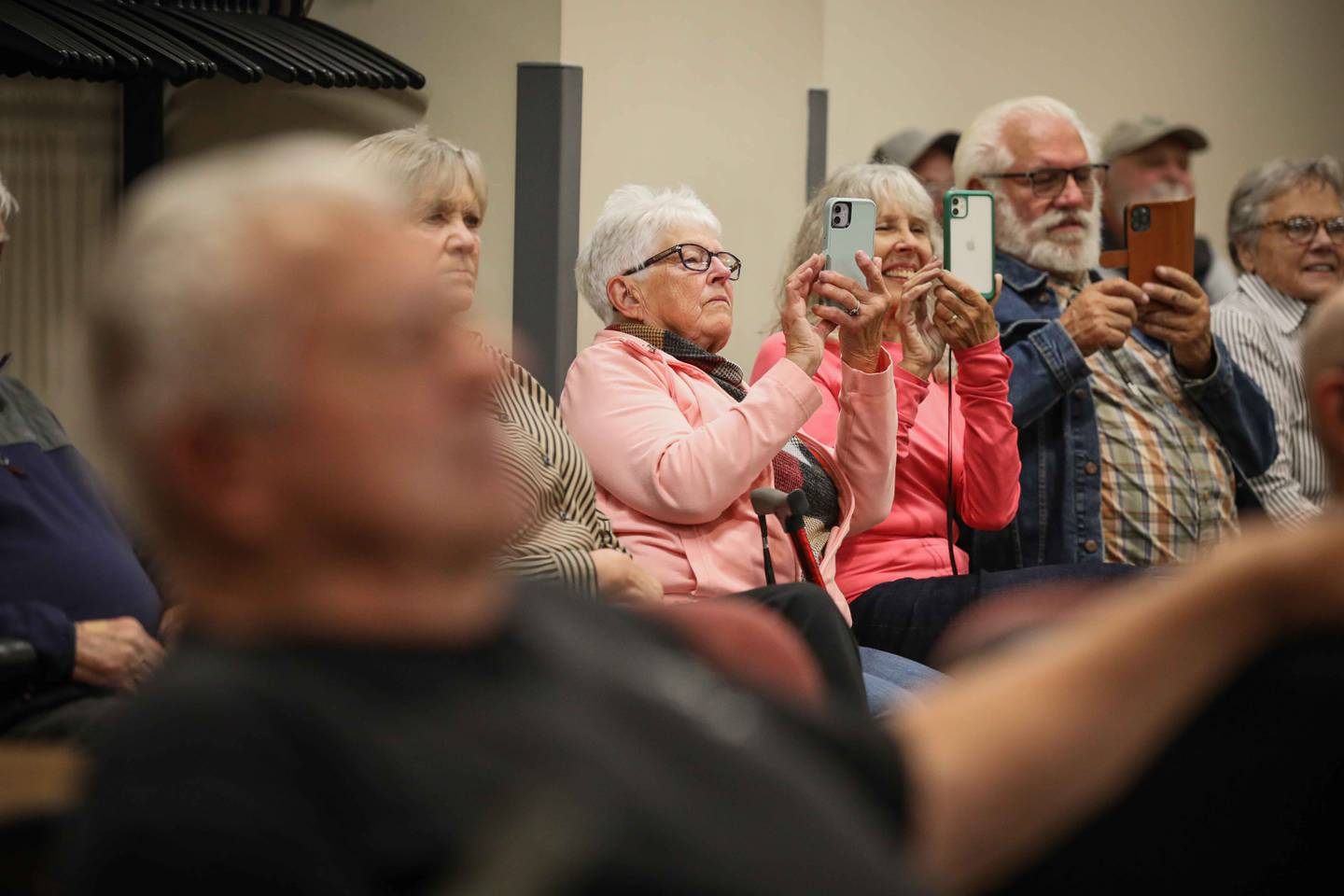 Harvard residents came out to support the Dodson family on Tuesday, Oct. 14, 2025, at the Harvard Fire Protection District Trustees meeting. Maggie Dodson, and daughter Robin Dodson, were among those recognized for saving Bob Dodson's life on July 20.