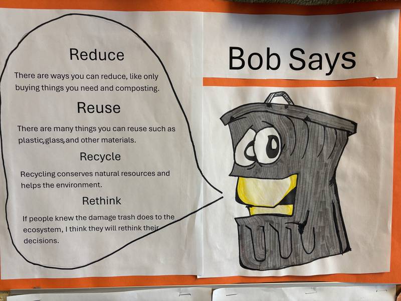 Avery Kirk's talking garbage can poster earned him a top award from the IEPA in its annual competition. Avery is a fifth grader at Fabyan Elementary School in Geneva. The theme this year was 'Slash the Trash.'