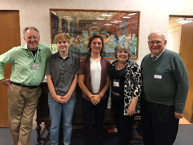 The Pottawatomie Garden Club announced two scholarships at its July meeting.

Pictured: (L to R): Mark Meginness, Tessa Miller, Joshua D'Avalo, Stevie Meginness, Dixon Bogert