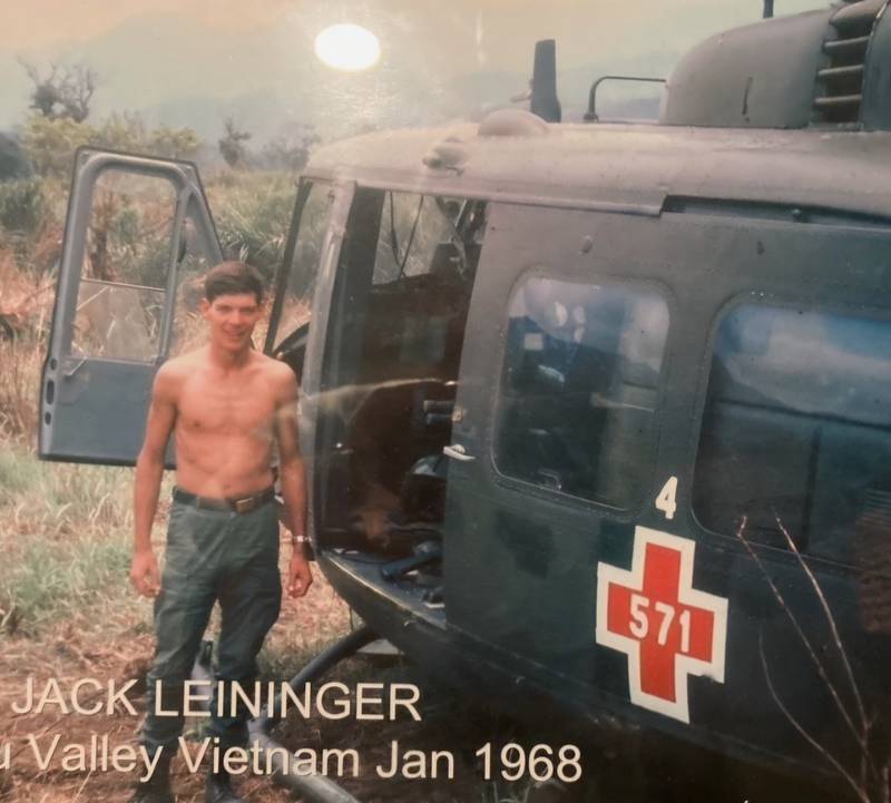 Jack Leininger, a Varna native now living in Marseilles, saved over 2,700 lives as a medivac helicopter pilot in Vietnam in 1967-68.