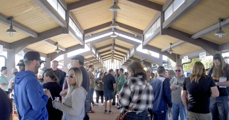 Part of the crowd inside the Sterling Marketplace Pavillion during Hops on the Rock. The Craft Beer Festival and Halloween Town offered fun for all in downtown Sterling The events took place on Saturday, October 11th, 2025.