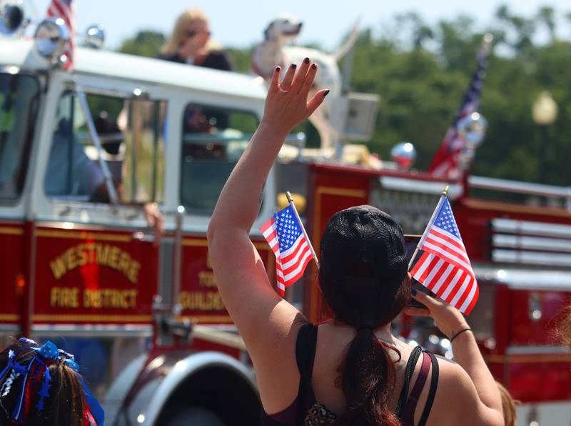 The Founders’ Days parade makes its way along Route 62 in Algonquin Saturday.