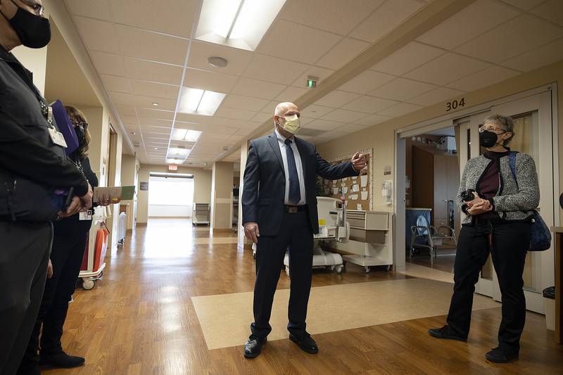 Kevin Marx leads a tour of the ICU Tuesday, Jan. 7, 2025, at OSF HealthCare Saint Katharine Medical Center in Dixon.