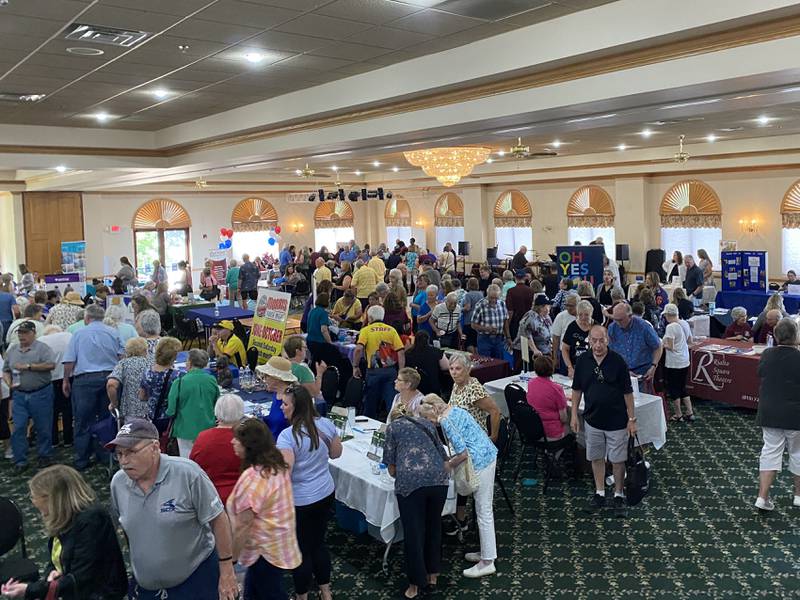 A crowd piles into Jennifer's Garden for the inaugural Grundy County Senior Expo.