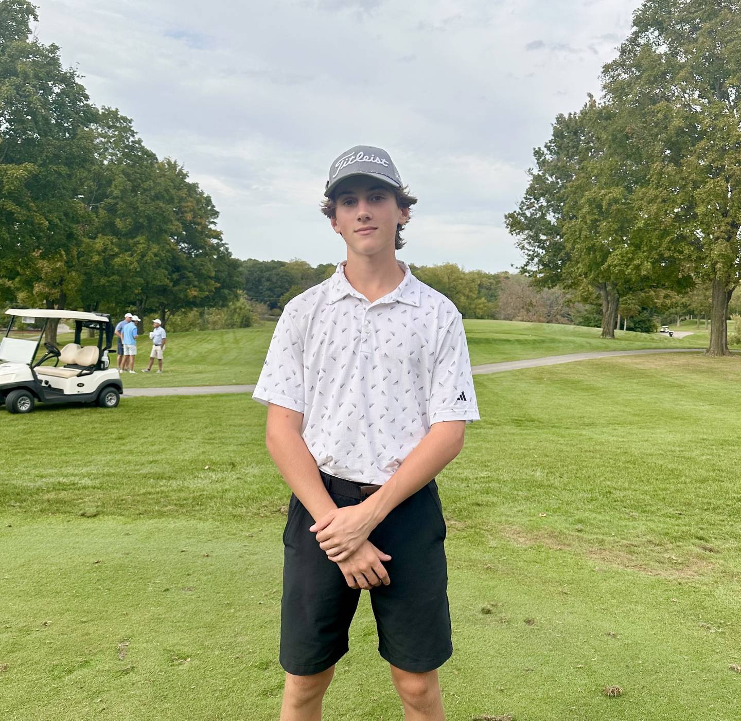 Rochelle's Connor Lewis shot a 77 to lead the Hubs and qualify for state during the IHSA 2A Boys Golf Sectional at the Mauh-Nah-Tee-See Club in Normal.