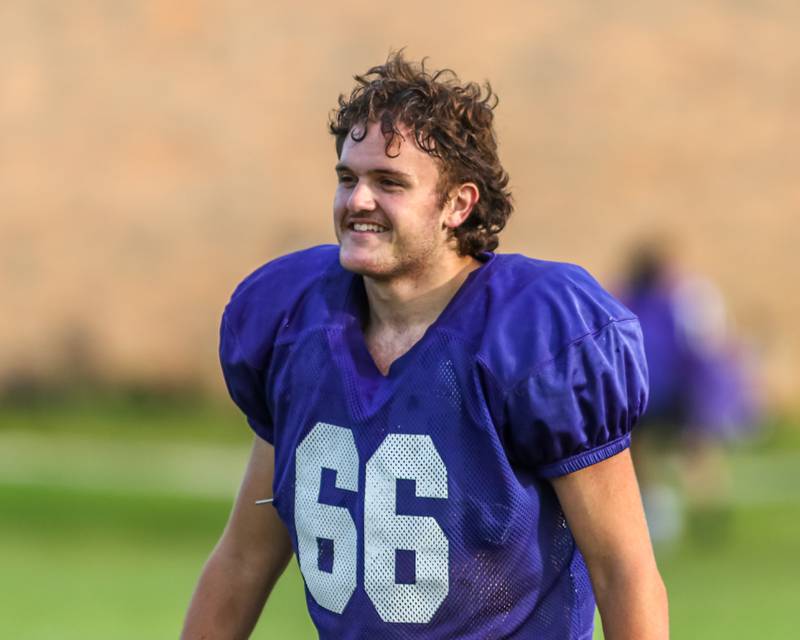 Larson Rider walks off the field at the end of Plano High School football practice. Aug 20 2024.
