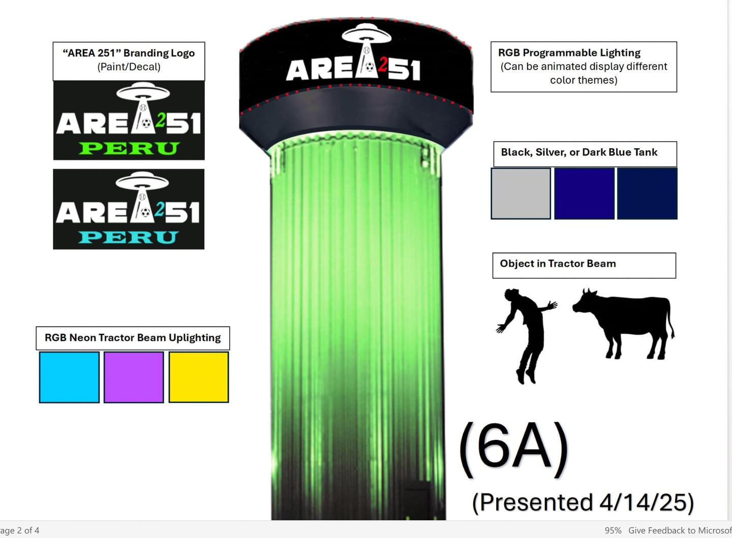 A preliminary image of the Peru Water tower, highlighting how the lighting may be used.