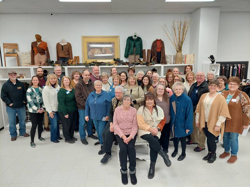 Representative members of the 36 organizations that received a total of $217,000 from The Closet in Princeton pose for a group photo Thursday, Jan. 18, 2024, with volunteers from The Closet.