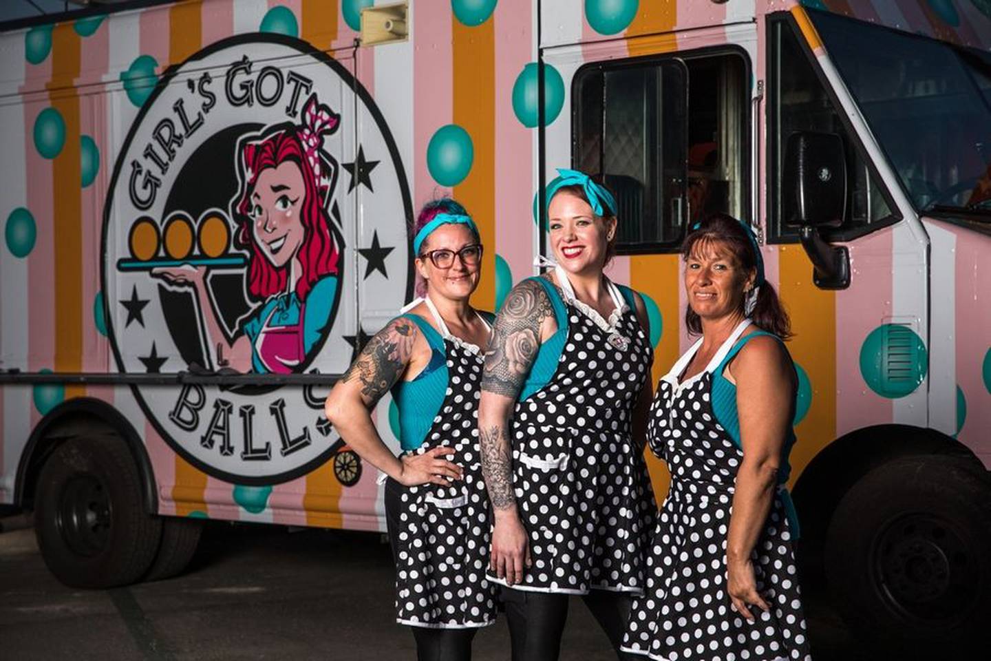 Shauna Fetterman, center, of Fox River Grove, and her teammates Lizzie Scudder, left, and Carrie Jones will compete on Food Network's "The Great Food Truck Race." The first episode of this season airs Sunday, June 5, 2022.