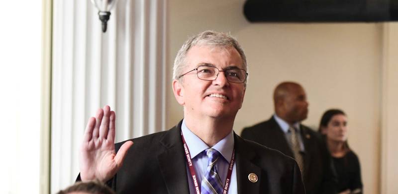 State Sen. Tom Bennett, R-Gibson City, was sworn in as for the 53rd District, taking the oath of office at a ceremony Wednesday, Jan. 11, 2022, in the Old State Capitol Senate chamber.
