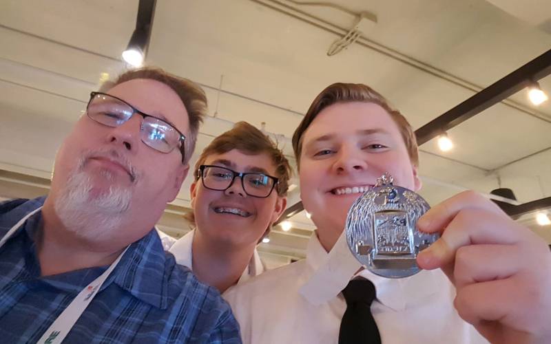 From left, OHS Restaurant Management teacher/advisor  Chef Tom Dwyer, OHS student Jack Wolcott and OHS graduate Will Hatfield at the 2023 National SkillsUSA Leadership and Skills Conference.