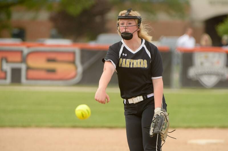 Glenbard North's Ellie Matzke pitches for the win over St. Charles East during the Class 4A St. Charles East Sectional semifinal on Tuesday, May 31, 2022.
