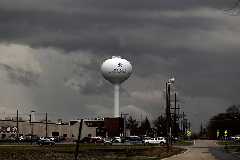 Dark clouds loom over Sterling as storms move through the Sauk Valley Monday, April 3, 2023.