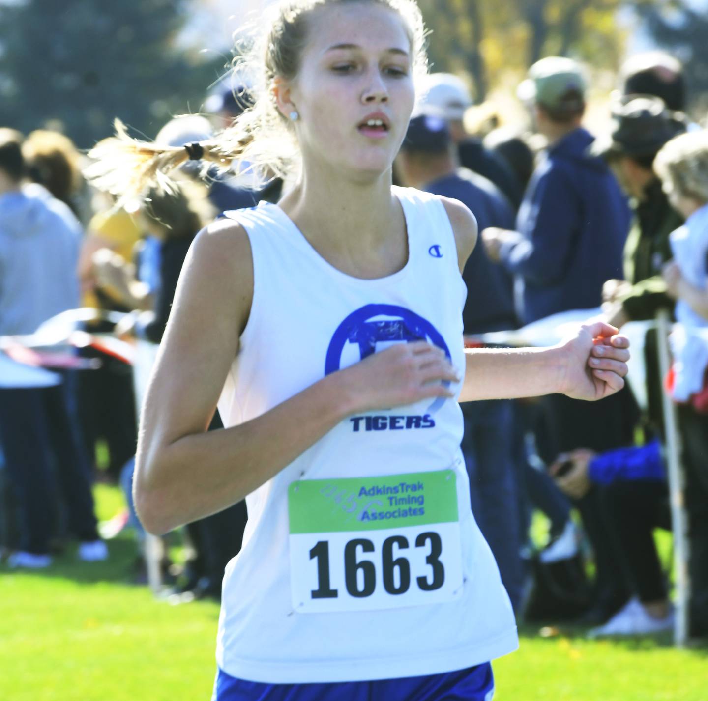 Princeton's Lexi Bohms finishes at the 1A Oregon Sectional on Saturday, Oct. 29.