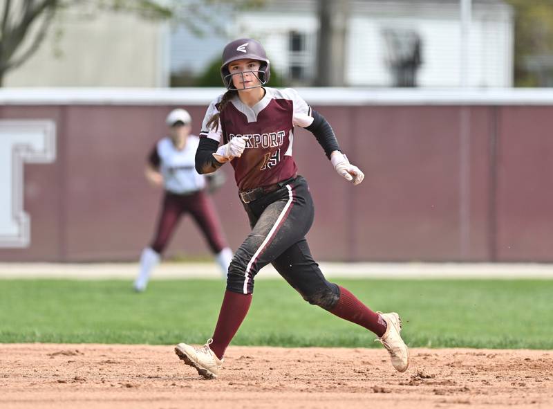 Lockport's Morgan Spodarek in action during the non-conference game against Marengo on Saturday, April. 27, 2024, at Lockport.