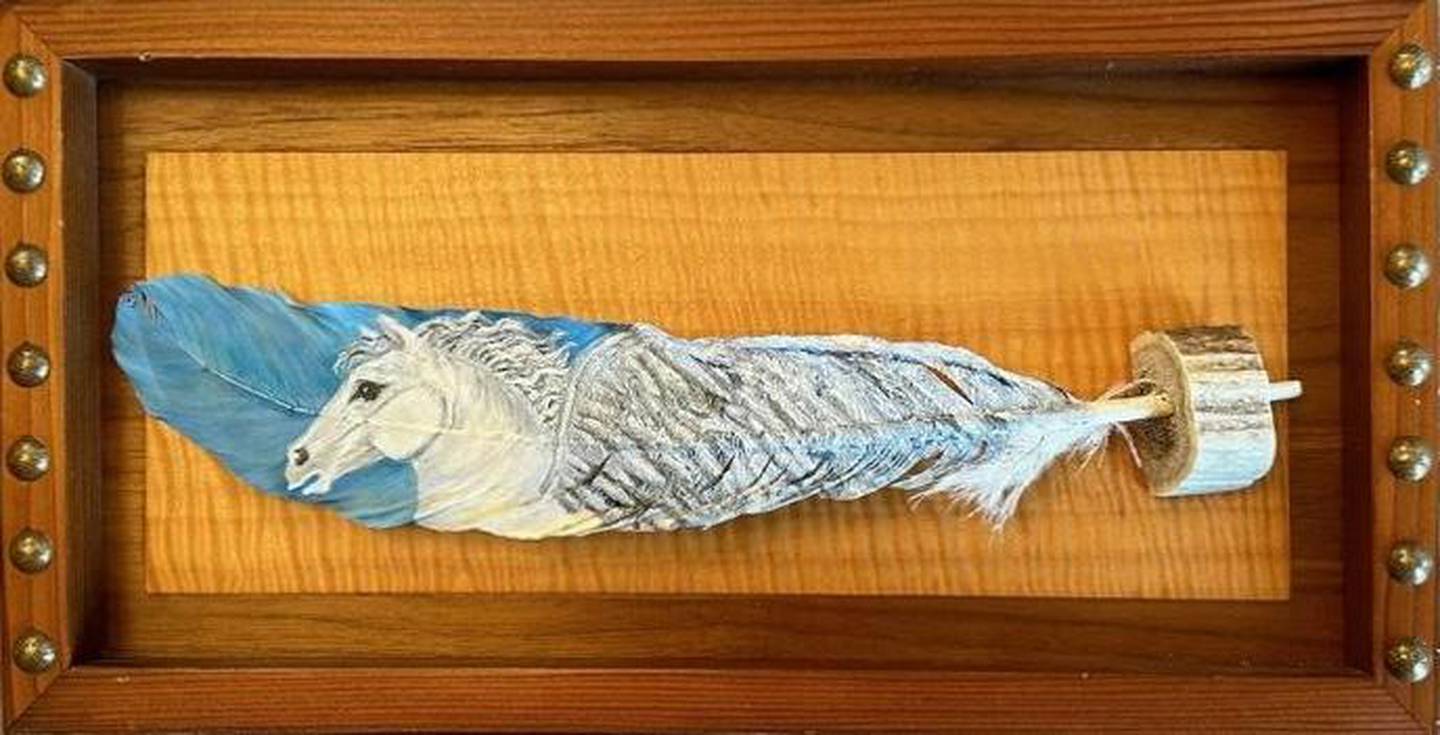 Angel Pegasus by Kristin Ashley (acrylic on feather)