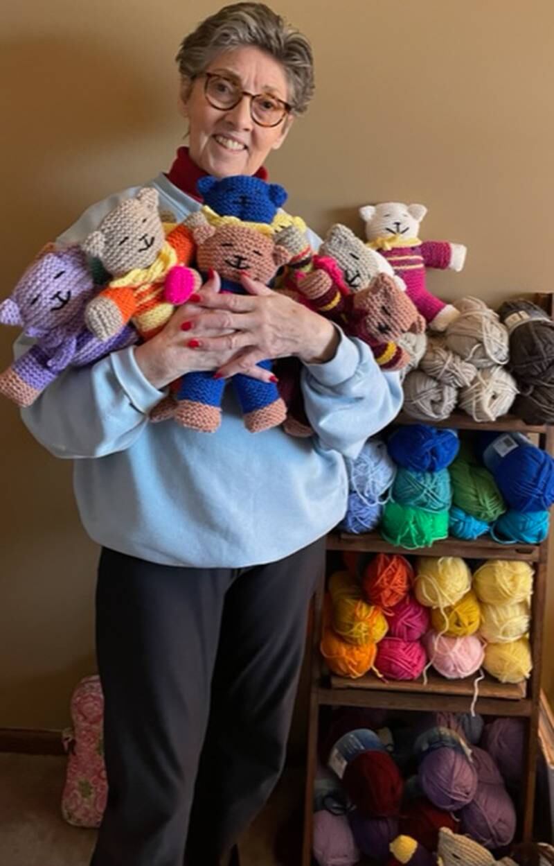 Hornbostel_Janet.jpg
Retired St. Charles teacher Janet Hornbostel knitted 18 teddy bears to be sent to refugee Ukrainian children fleeing the Russian invasion.