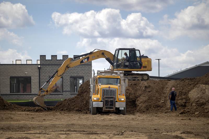 Work continues on a lot at the Gateway Project site in Dixon on Thursday, April 23, 2026.