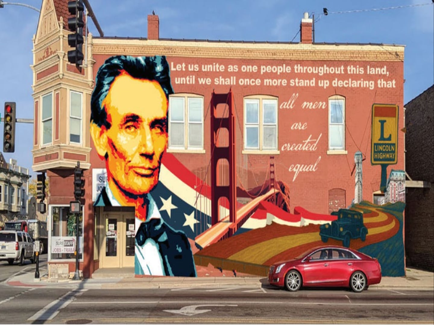 The DeKalb City Council this week approved an agreement to allow artist Kirsten Sandlin of Memphis to create a new mural (rendering shown) on the exterior of the building at the corner of East Lincoln Highway and North Seventh Street.