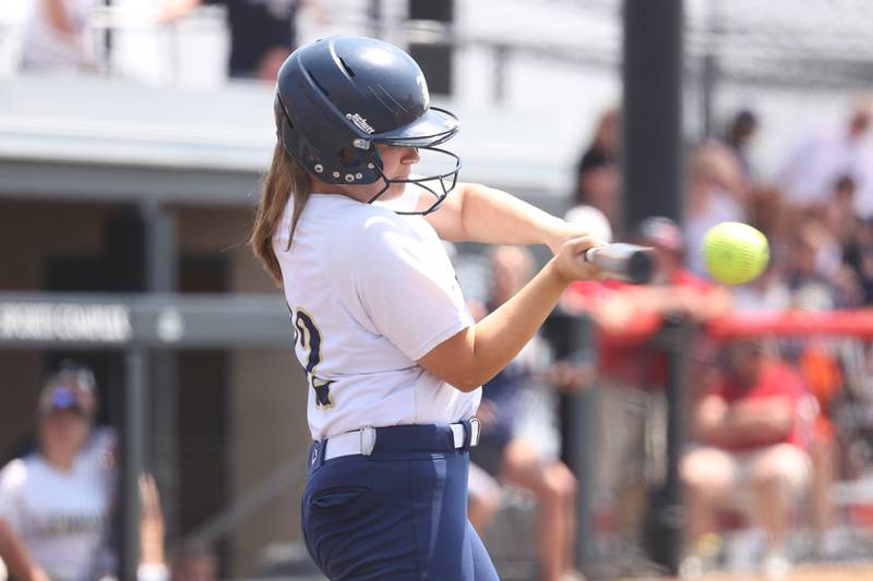 Lemont’s Raegan Duncan connects against Antioch in the Class 3A state championship game on Saturday, June 10, 2023 in Peoria.