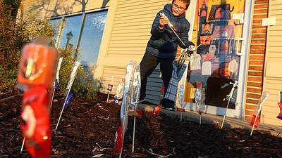 Photos: No-contact Halloween at Utica library
