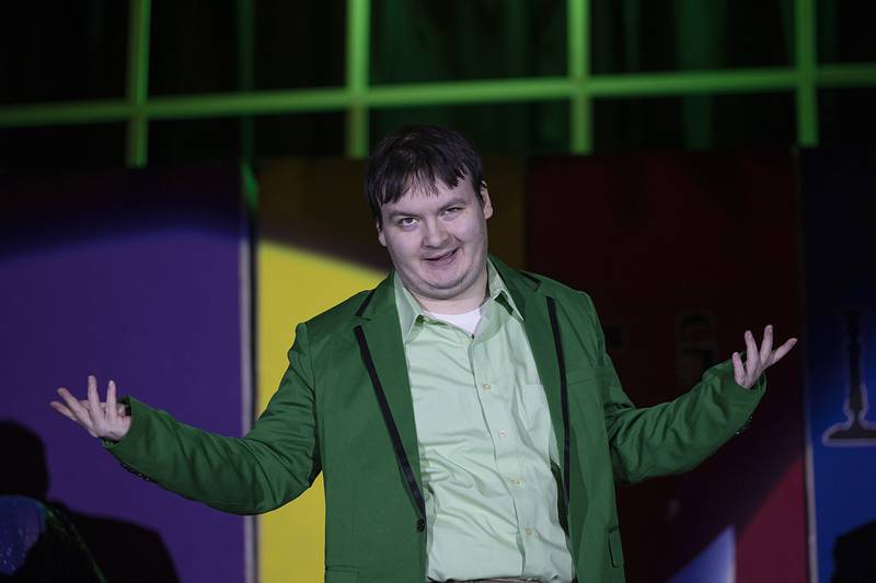Seth Megill plays Mr. Green, one of the suspected murderers in Polo Area Community Theatre’s rendition of Clue the Musical. The interactive musical will be performed May 1, 2, and 8 at 7pm and May 3 and 9 at 2pm at the PACT theater at 117 N. Franklin in Polo.