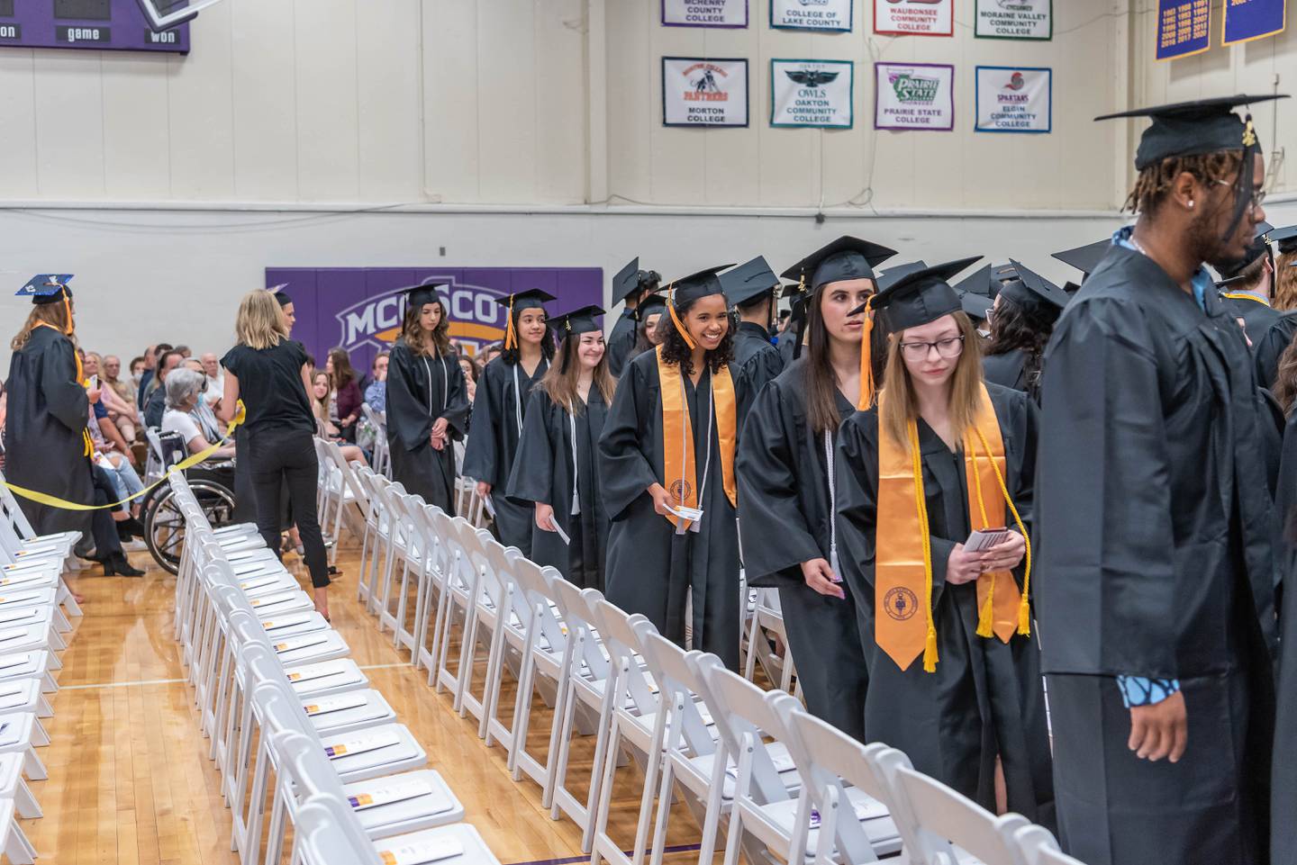 Students file in for McHenry County College's spring commencement ceremony on Saturday, May 14, 2022.