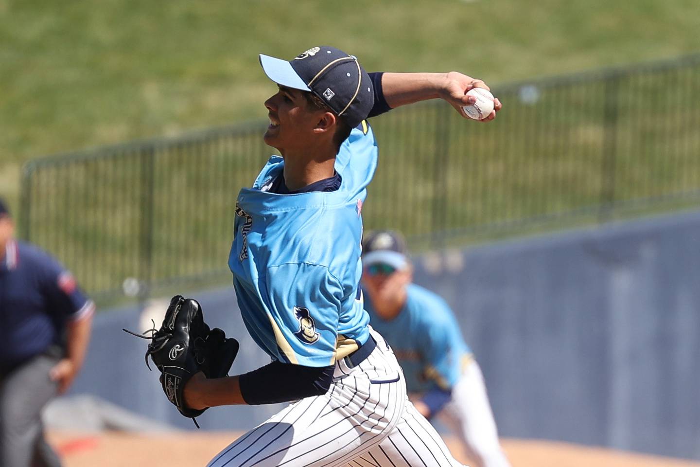 Marquette’s Taylor Waldron delivers a pitch against Leroy in the IHSA Class 1A 3rd place game. Saturday, June 4, 2022 in Peoria.