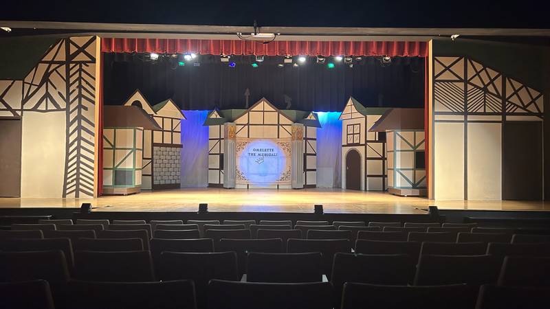 A photo depicts the set of "Something Rotten!" to be performed July 9 and July 11-15 at Engle Lane Theater in Streator.