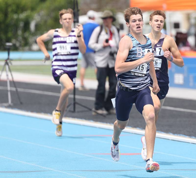 Bureau Valley’s Elijah House competes in the Class 1A 800 Meter State Finals on Saturday, May 27, 2023 in Charleston.