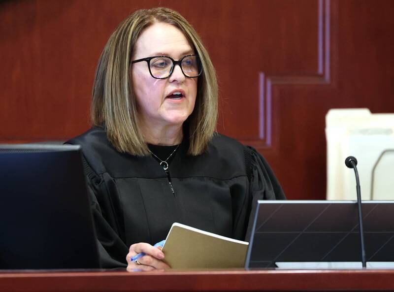 Circuit Court Judge Marcy Buick sentences Jonathan D. Hurst Thursday, March 20, 2025, at the DeKalb County Courthouse, to life in prison for the 2016 murders of Sycamore mother and son Patricia and Robert Wilson. Hurst was sentenced to life in prison.