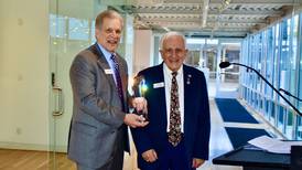 Ralph Pechanio receives Elmhurst’s Darrell Whistler Special Service Recognition Award