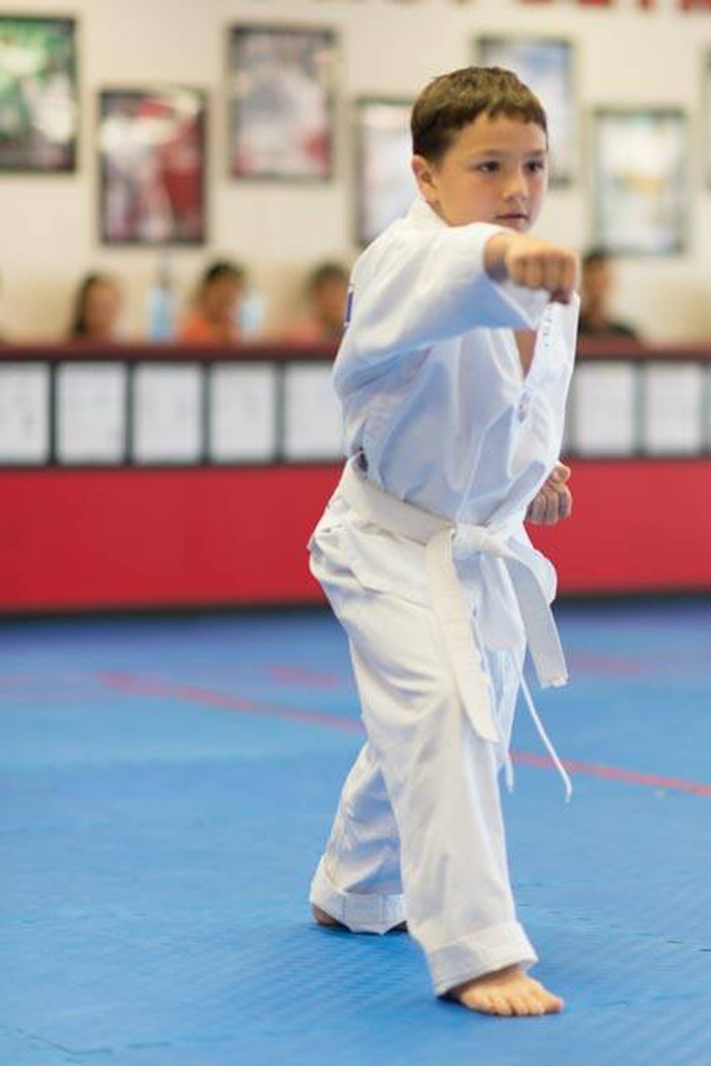 Michael Bols of Mazon at his first belt test in at the age of 7 in 2017 - taekwondo - 2025 story