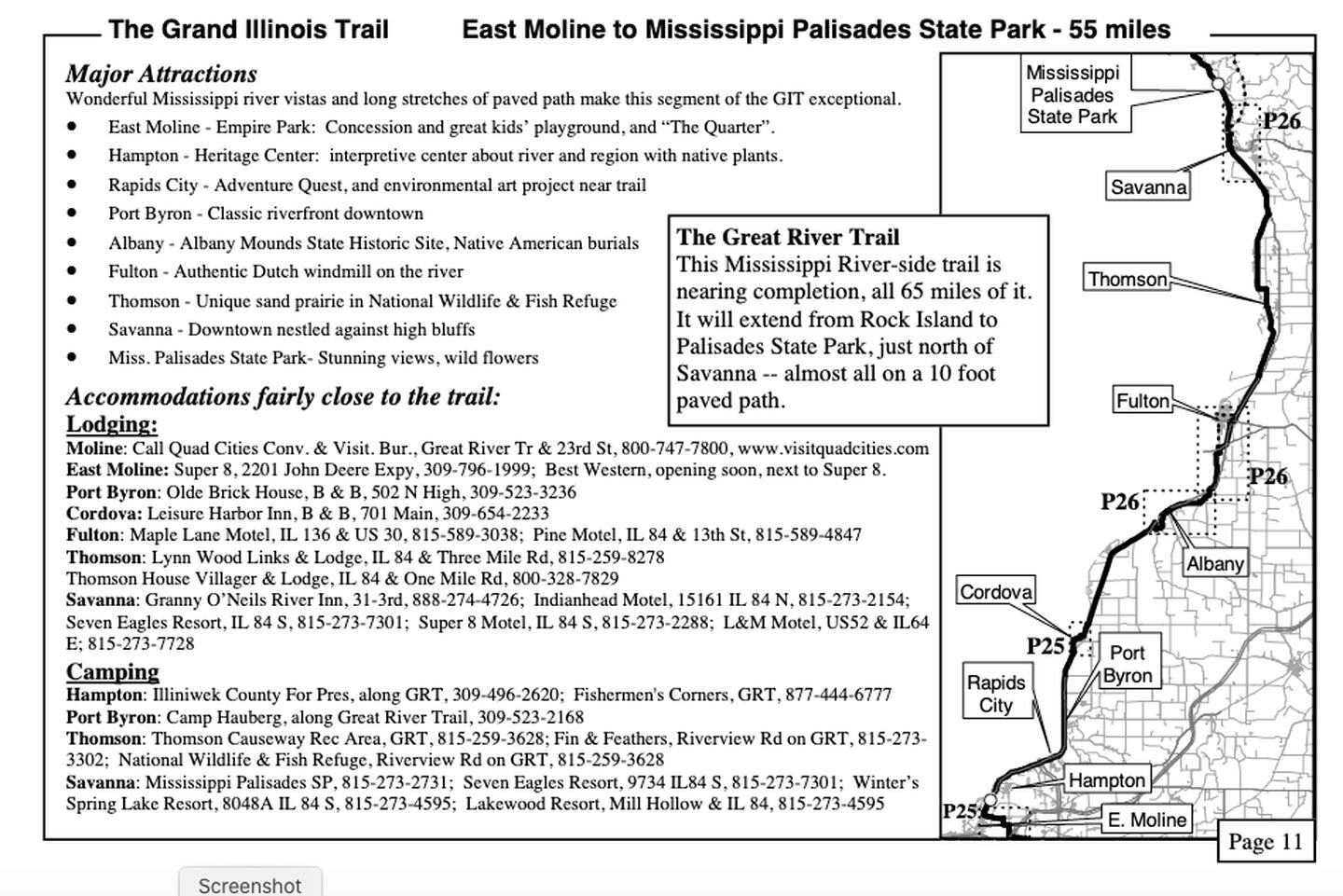 A description of the Great River Trail from the Grand Illinois Trail User's Guide from the Illinois Department of Natural Resources.