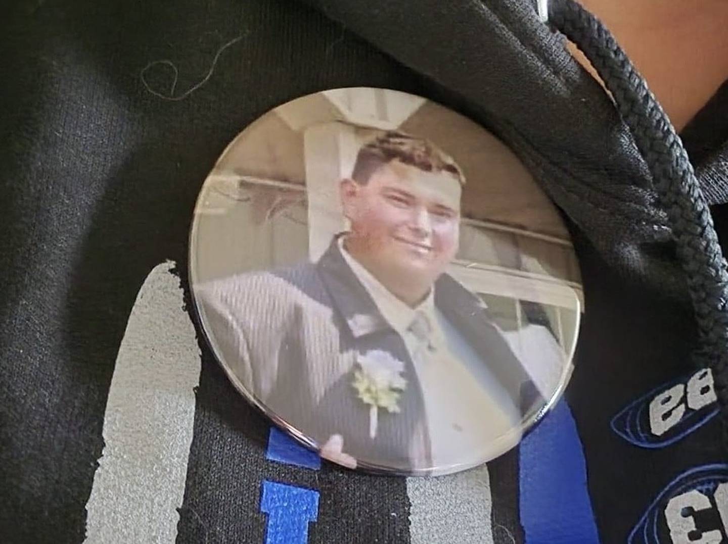 Friends and family wore buttons remembering 1991 PHS grad Chad Hopper at Saturday’s playoff opener at Bryant Field. Hopper, 51, who passed away Sunday, Oct. 22, was well known as a big Tiger fan.