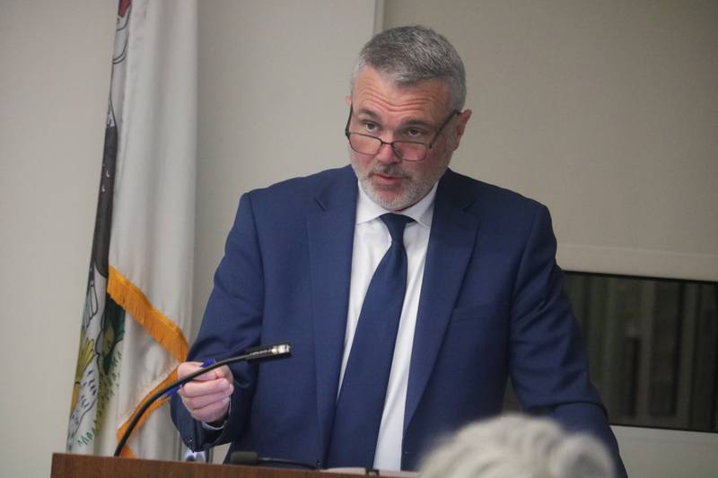 City Planner Dan Olson speaks in this Nov. 20, 2023 Shaw Local file photo at a DeKalb Planning and Zoning Commission meeting held at the DeKalb Police Department.