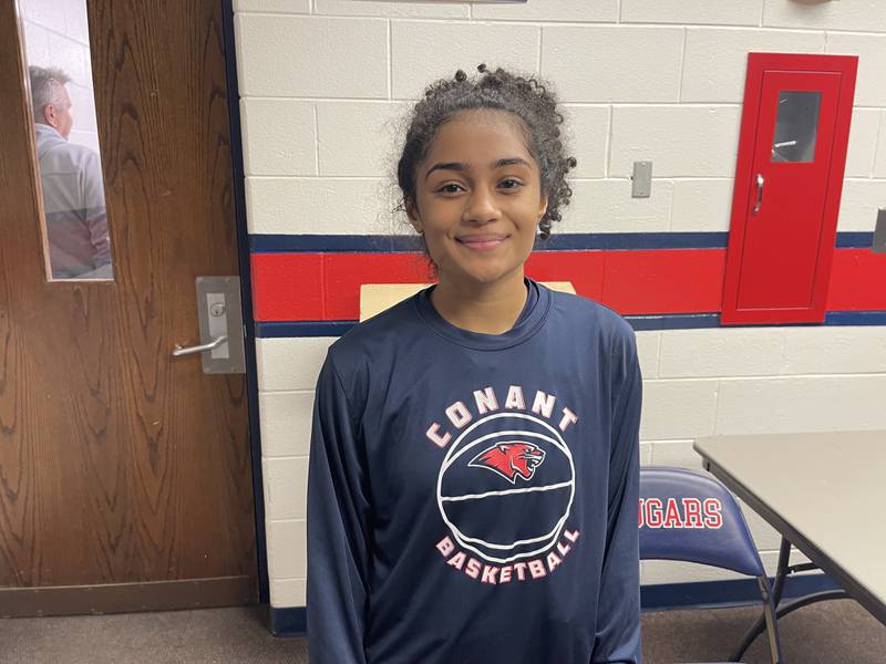 Conant junior guard Asha Cobb. Photo by Jacob Bartelson.