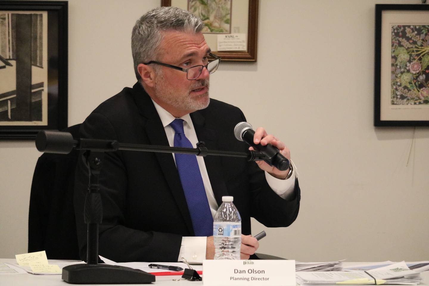 City Planner Dan Olson gives a staff report during a DeKalb Planning & Zoning Commission meeting held Monday, Feb. 6, 2023.