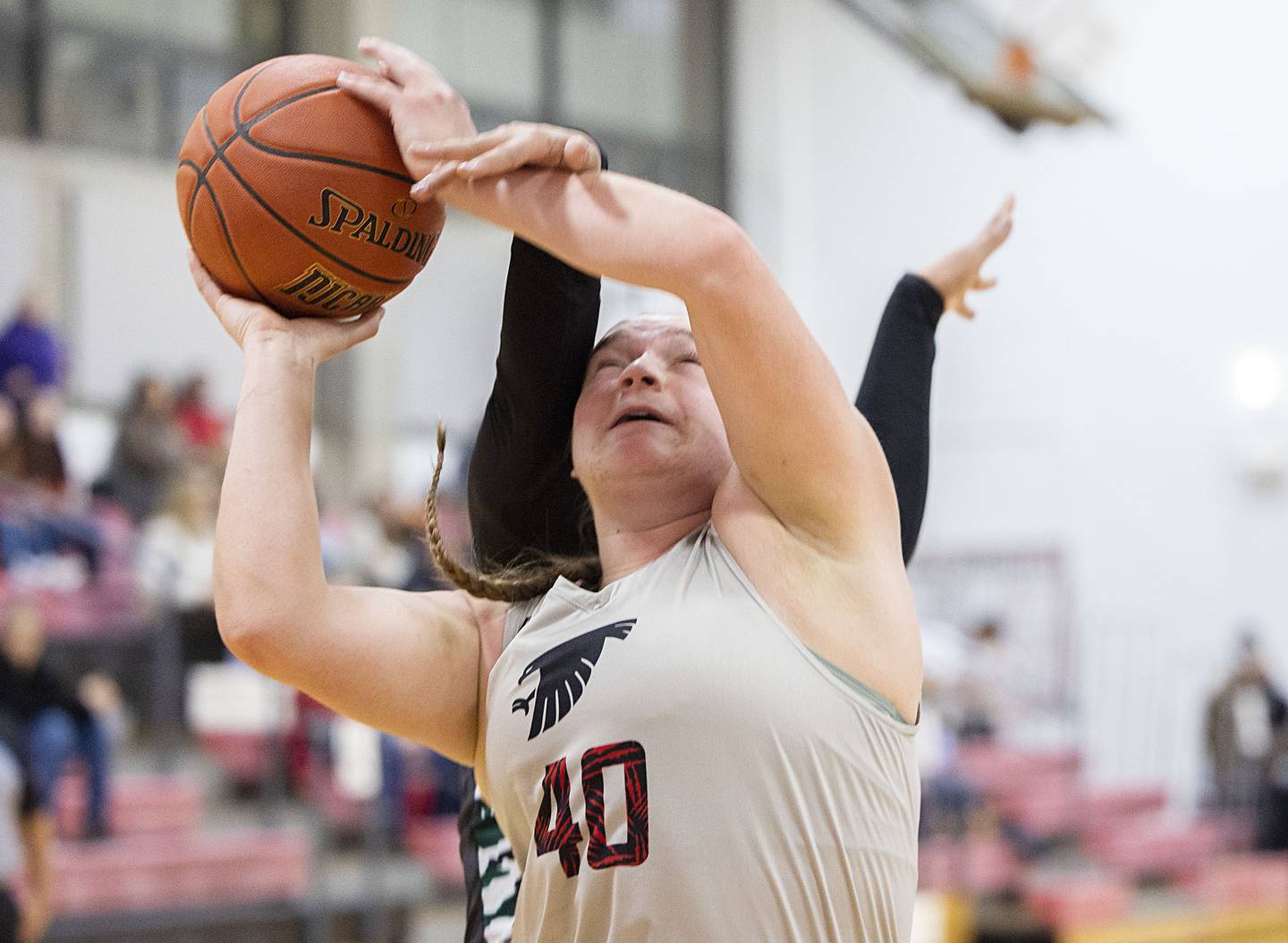 Sauk Valley’s Jenna Johnson is fouled against Kishwaukee Thursday, Jan. 12, 2023.