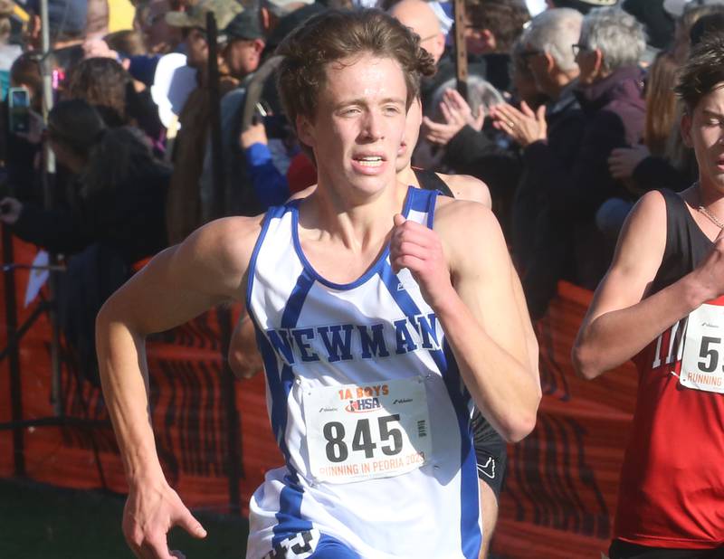 Newman's Wyatt Widolff competes in the Class 1A State Cross Country race on Saturday, Nov. 4, 2023 at Detweiller Park in Peoria.