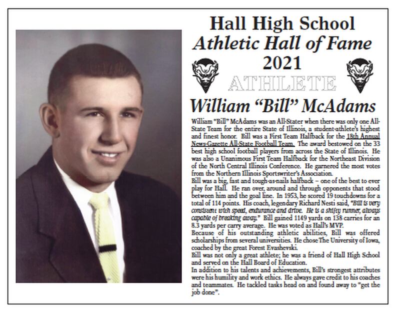 Hall Athletic Hall of Fame Day 3>Bill McAdams Shaw Local