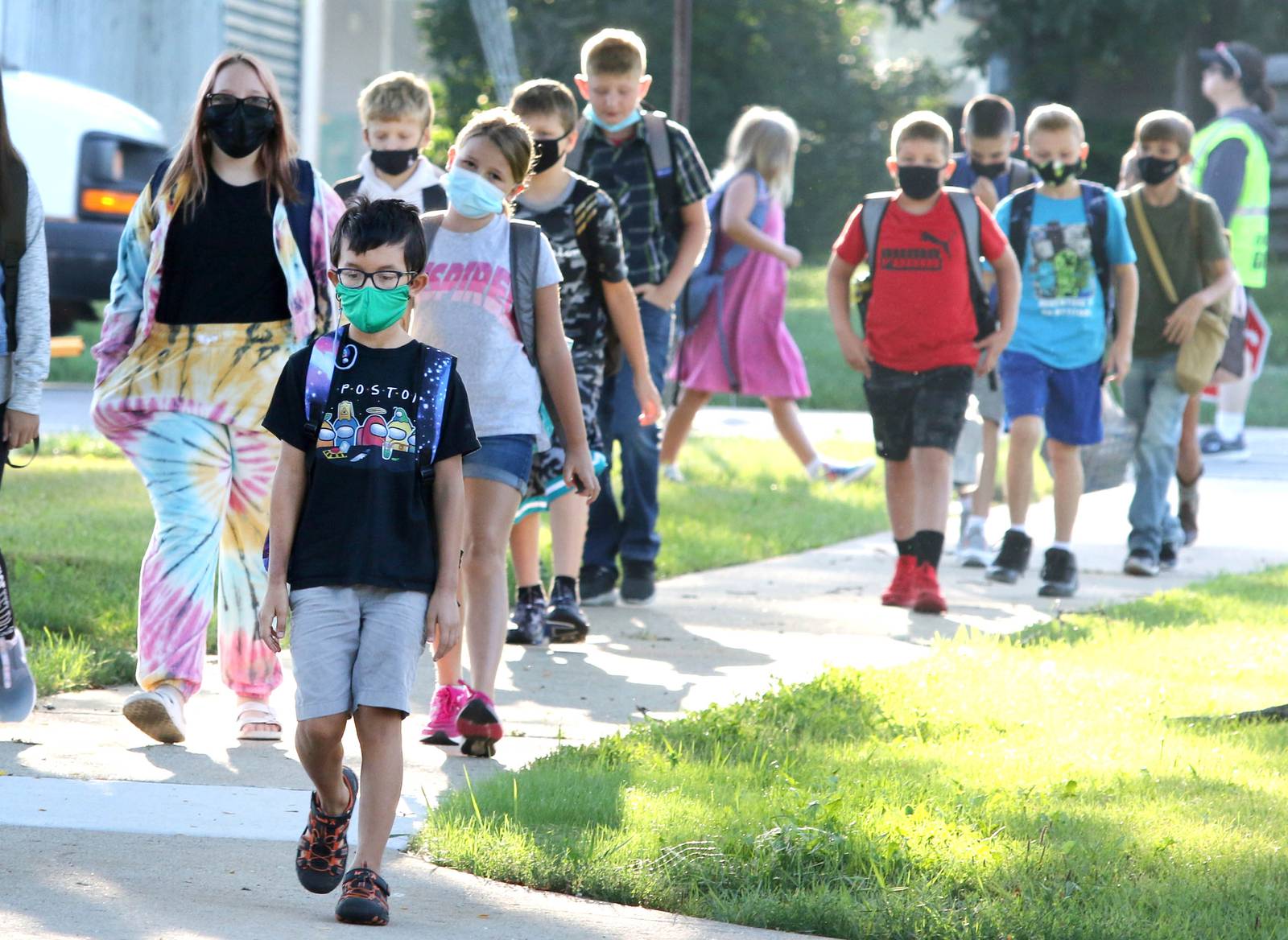 Photos GenoaKingston School District students arrive for their first day Shaw Local